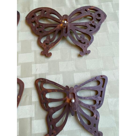 VTG 1978 Set of 4 Wood Look Butterflies for wall by Homeco Excellent Condition - Picture 10 of 12